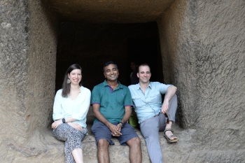 Me, Rajesh, and Joe at the Kanheri Caves, Mumbai (India), Feb. 2015 